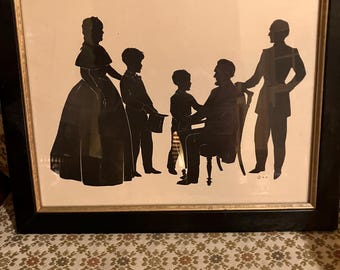 Vintage Silhouette Abraham Lincoln’s Family - 11x 14 inches