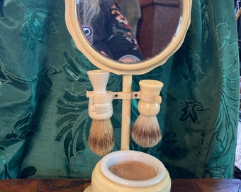 Celluloid Victorian Shaving Set with Monogram