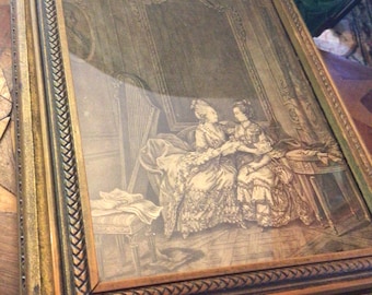 Gorgeous Jewelry Box With Mirror French Scene 9x11