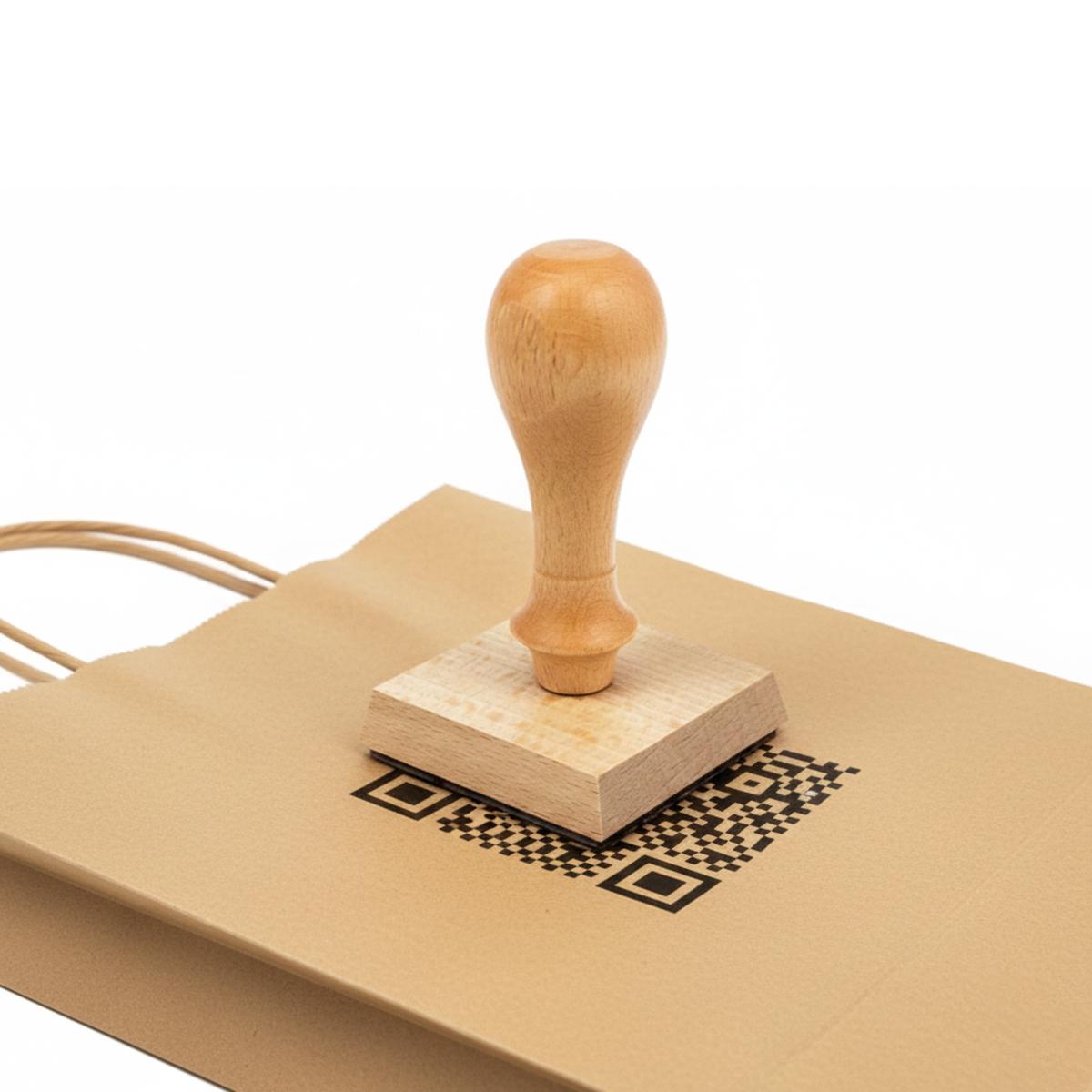 Rubber Qr Code Custom Instagram QR Code Rubber Stamp | Wooden Handle Branding - Etsy