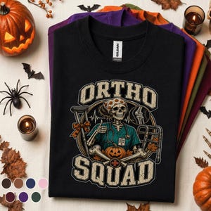 Ortho Squad Halloween PNG, Orthopedic Nurse Skeleton Design, Spooky Medical Sublimation, Orthopedic Nursing Gift, Healthcare Fall PNG