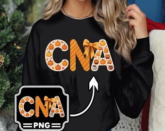 CNA Halloween png, gecertificeerde verpleegassistent digitale download, Spooky Pumpkin CNA-sublimatie, herfstverpleegster Halloween, png