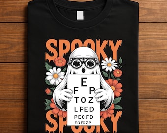 Spooky Eye Chart Ghost PNG, Funny Halloween Optometry Clipart, Eye Doctor Ghost Digital Download, Optometry png, Optometry Halloween png