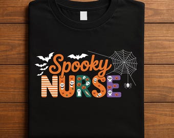 Spooky Nurse PNG, Cute Halloween Ghost Nurse Digital Download, Funny Medical Nurse Halloween Clipart for Shirts & Mugs, Nurse Halloween png