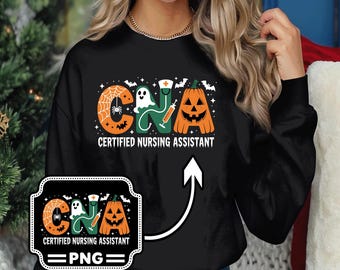 CNA Halloween, png, gecertificeerd verpleegkundige assistent-pompoenspookspinontwerp, spooky Cna-pompoenverpleegster digitaal, png