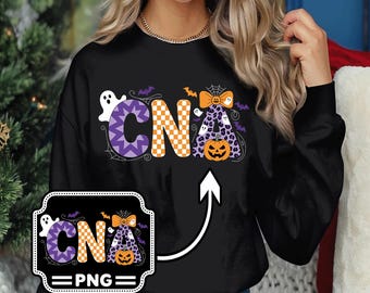 CNA Halloween PNG, gecertificeerde verpleegassistent Ghost Pumpkin-sublimatie, verpleegkundige herfst, png CNA Fall Spooky shirt digitale download