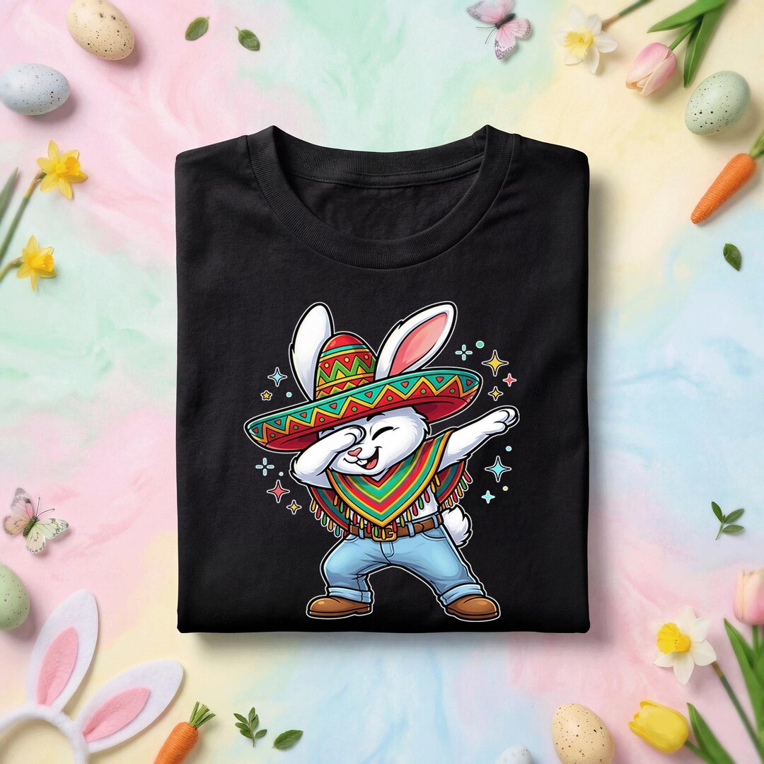 Dabbing Easter Bunny With Sombrero PNG, Funny Cinco De Mayo Easter ...