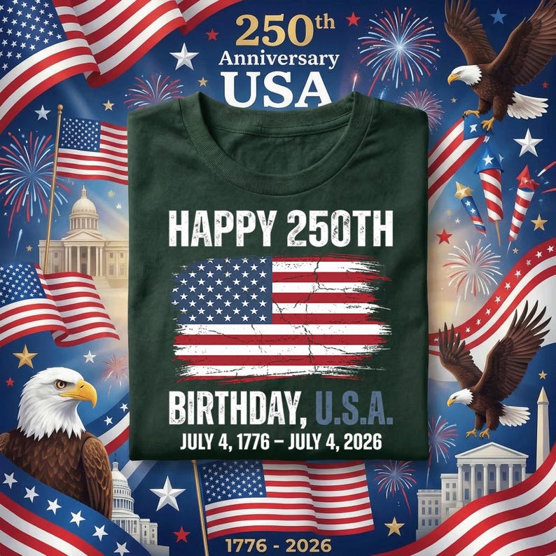 America 250 Birthday PNG, Happy 250th Birthday USA Flag Design, July 4 ...