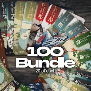 Tierras básicas de estilo Ukiyo-e / Paquete de 100