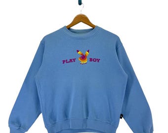 Vintage Playboy Colourfull Logo Pullover Crewneck Sweatshirt/Size M