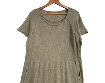 Rare Designer Issey Miyake Texture Burlap Style Dress