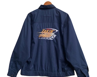 Vintage Snap On Motorsport gesticktes Logo Reißverschluss Bomberjacke / Größe L