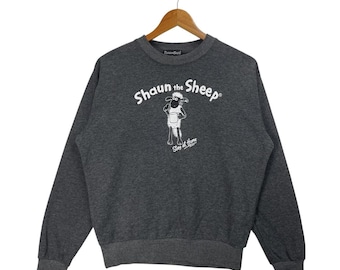 Sudadera de cuello redondo con el logotipo estampado de la oveja Shaun de dibujos animados/Talla M