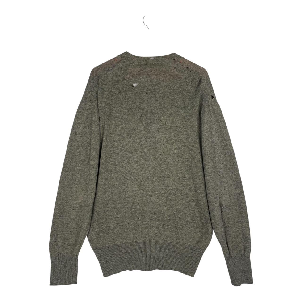 Vintage COMME Des GARÇONS Cardigan XL Distressed Wool Knit Sweater
