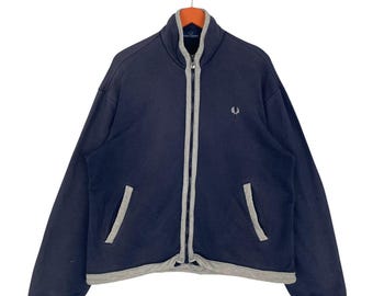 Vintage 90's Fred Perry Navy Blue Multicolor Large Jacket Fred