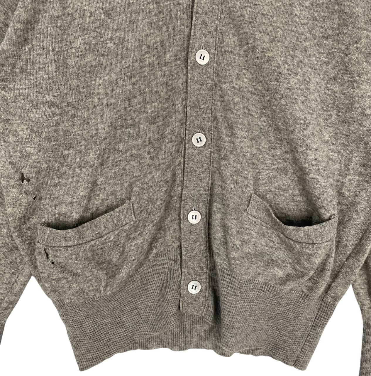 Vintage COMME Des GARÇONS Cardigan XL Distressed Wool Knit Sweater