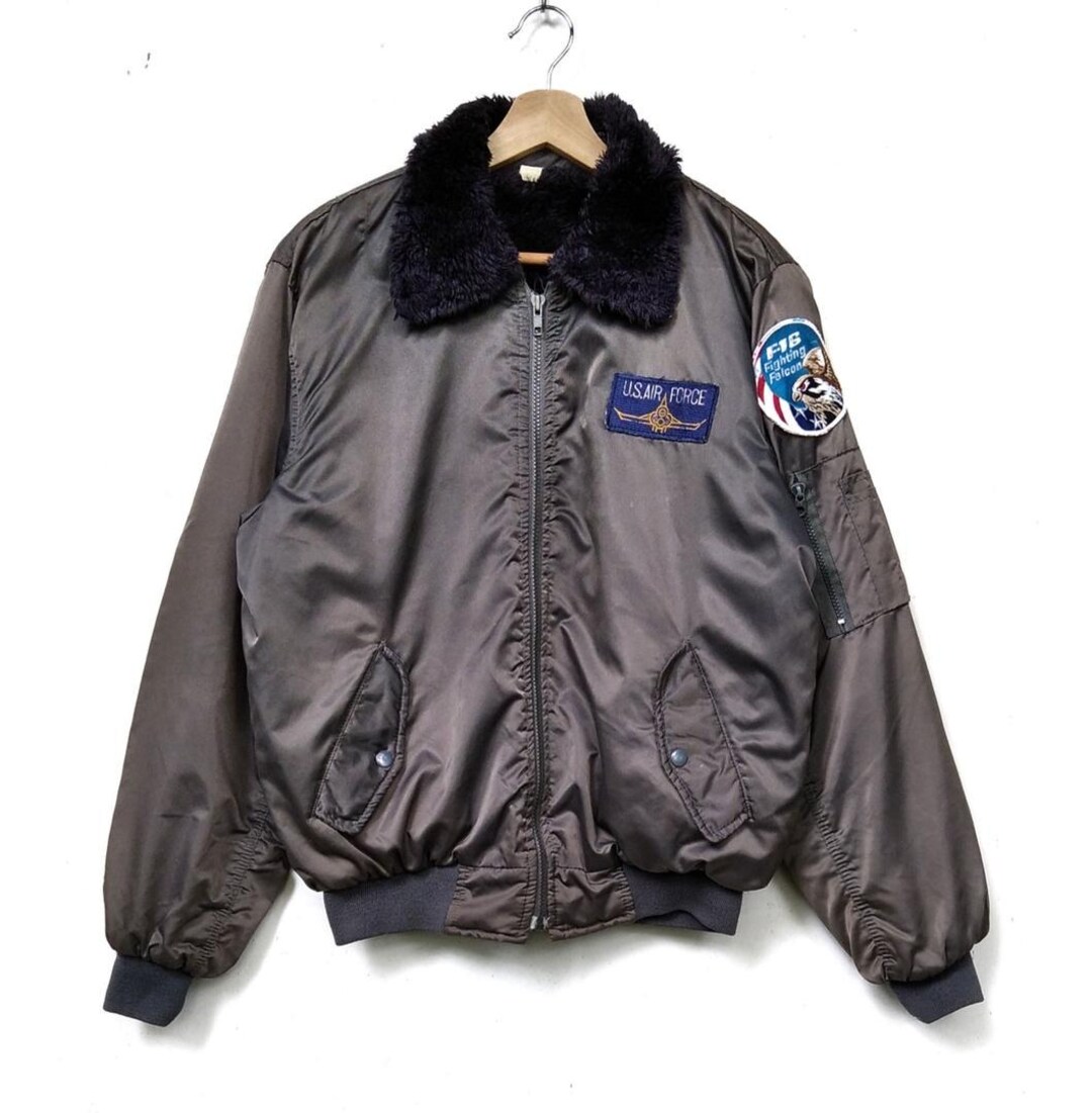 Authentic Japan!us Air Force Style Flight Jacket With F-16 Fighting ...