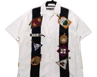Vintage Jean Charles De Castelbajac Art Printed Style Full Button Collared Shirt Size XL