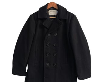 VTG Rare SCHOTT 740N Pea Jacket Peacoat Cream Made in Usa Size 34