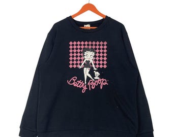 Vintage Betty Boop Retro Cartoon Printed Graphic Pullover Crewneck Sweatshirt Size 3L