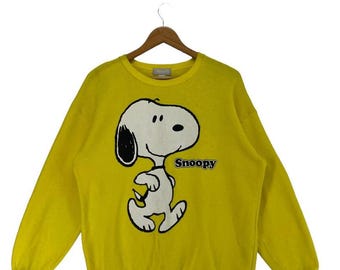 Final Drop!Authentic Japan ! Vintage Snoopy Cartoon Big Logo Pullover Crewneck Sweatshirt/Size M