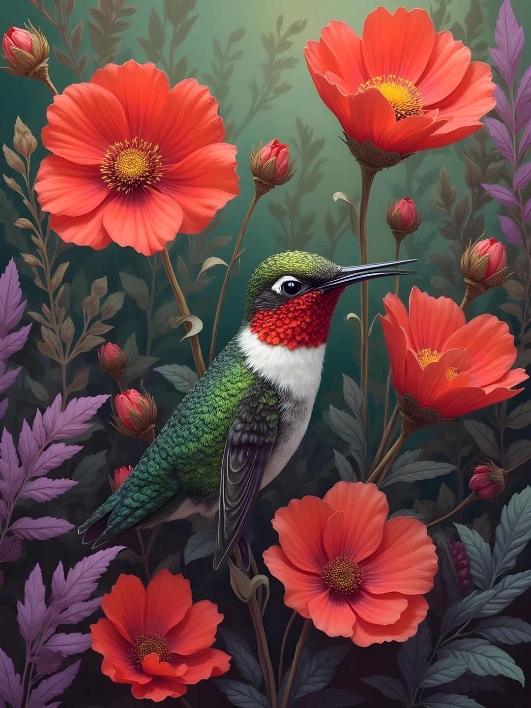 Whimsy Hummingbird Whimsical Hummingbirds Digital Download - Etsy