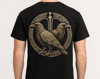 Odin's Ravens Back Print T-Shirt – Organic Cotton Viking Tee