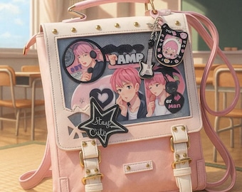 Vensivy Ita Bag Crossbody - Transparente Anime Tasche Für Pins - 15x9x22 Cm - DIY Pin Display