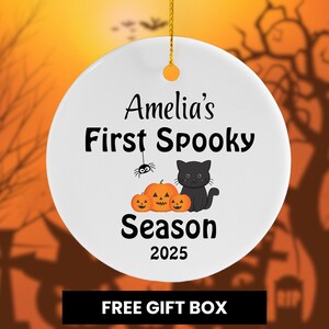 Personalized First Spooky Season Ornament, Halloween Ornament, Baby’s 1st Halloween Gift, Custom Name Halloween Ornament