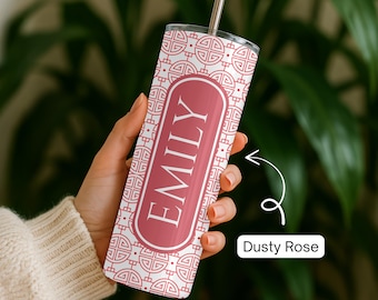 Personalized Mahjong Name Tumbler, Mahjong Cup, 20oz Tumbler with Name and straw, Name Gift for her, Mahj Game Night Gift, Custom Name