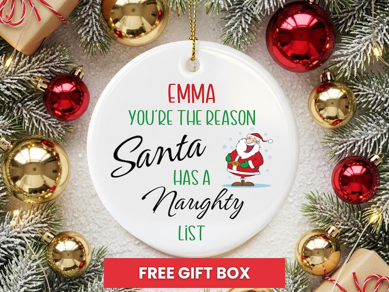 Naughty List Custom Ornamnet