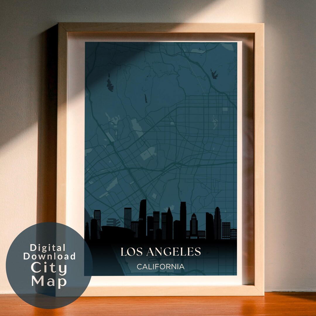 Modern Los Angeles Map Art | California City Poster | Modern Los ...