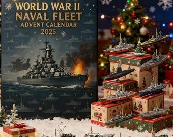 Adventskalender oorlogsschip WO2 2025: 2D acryl kerstcadeau