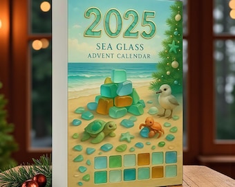 Sea Glass Christmas Tree Advent Calendar: Coastal Holiday Decor