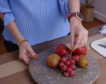 Marble Lazy Susan Turntable | Round Serving Tray | Kitchen Countertop Centerpiece