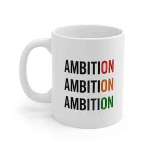 Ambition ON Ceramic Coffee Cups - Motivational Mugs for Coffee Lovers - Perfect Gift for Students, Graduates, or Entrepreneurs