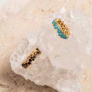 Turquoise and Gold Vermeil Ear Cuff Demi Fine Ear Cuff No Piercing Earring Helix Cuff Ethical Jewellery Christmas Gifts for her image 4