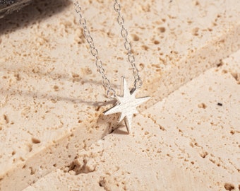 Brushed Silver Star Necklace | Recycled Silver Star Necklace | Ethical Gifting | Celestial Jewellery | Dainty Necklace