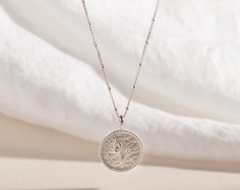 Inspire Recycled Silver Shorthand Coin Necklace | Sustainable 925 Sterling Silver Necklace | Gifts for Her | Silver Jewelry