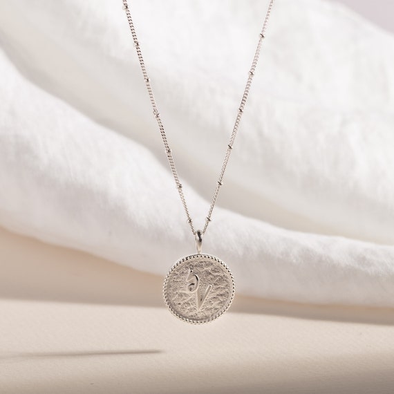 Inspire Recycled Silver Shorthand Coin Necklace Sustainable 925 Sterling Silver Necklace Gifts for Her Silver Jewelry Etsy