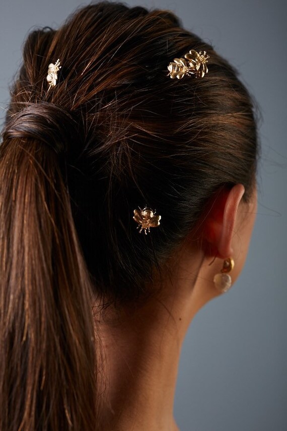 Hair Accessories Gold Bumblebee Hair Slides Wedding Hair