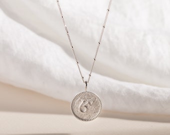 Brave Recycled Silver Shorthand Coin Necklace | Sustainable 925 Sterling Silver Necklace | Gifts for Her | Silver Jewelry