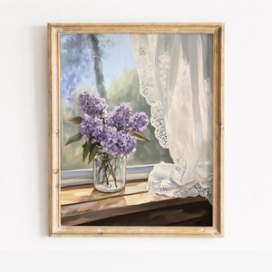 Arte Buquê Lilás, Decoração Romântica Cottagecore para Sala de Estar (Download Digital) 1195