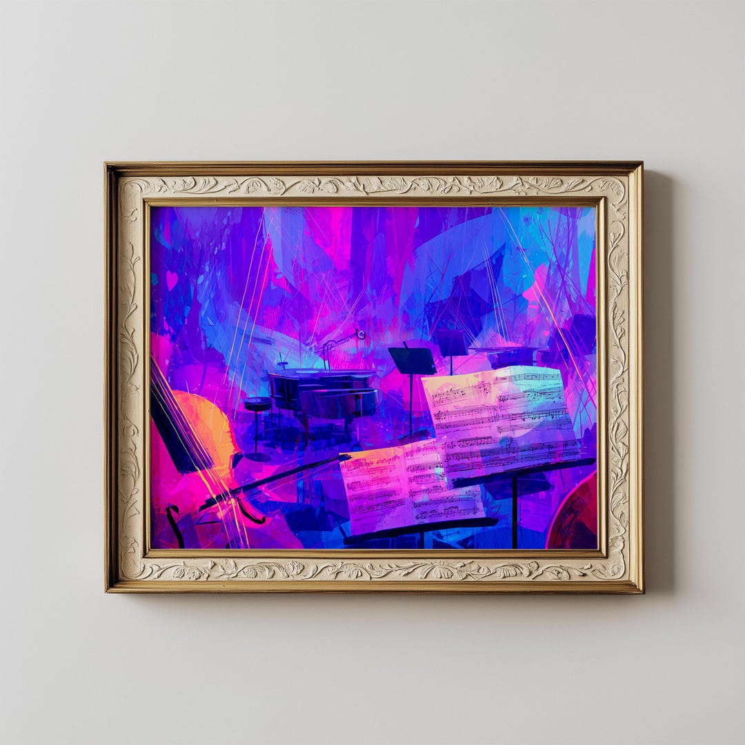 Vibrant Piano and Cello Art | Music Instruments Collage | Digital ...
