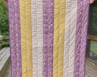 Purple and Yellow Baby Quilt Playmat