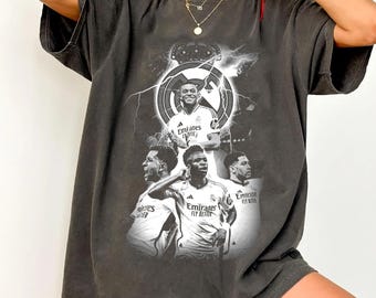 Comfort Colors Real Madrid T-Shirt, La Liga Football Fan Gift, Mbappe, Bellingham, Vini Jr