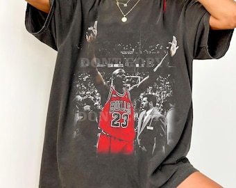 コンフォートカラーズ マイケル・ジョーダン Tシャツ、レトロ バスケットボール Tシャツ、90年代 ブルズ グラフィック シャツ