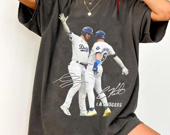 Comfort Colors Kiké Hernandez & Gavin Lux おもしろセレブレーションシャツ、ロサンゼルス ベースボール チャンピオンズ 2025 レトロTシャツ、ゲームデーシャツ