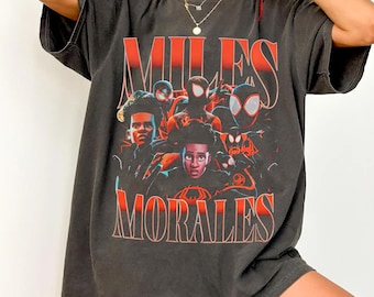 Comfort Colors マイルズ・モラレス ヴィンテージ Tシャツ、女性と男性へのギフト、ユニセックス Tシャツ