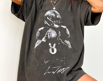 Comfort Colors Lamar Jackson B&W Shirt, Lamar Jackson Retro Rap Tee, Game Day Shirt, Football Shirt